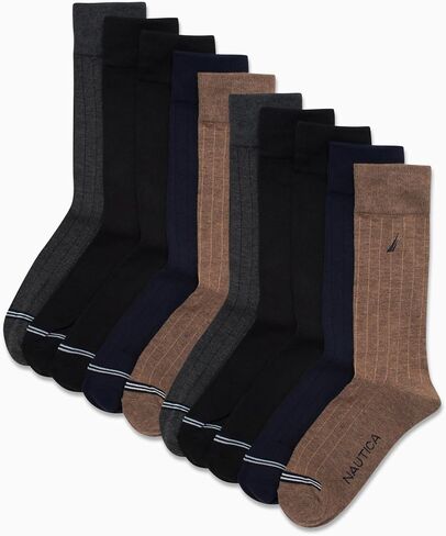 Nautica Men's Dress Socks - Solid Crew Socks (10 Pack) in Saudi Arabia