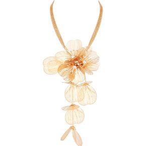 Statement Flower Bib Necklace for Women, Formal Evening Floral Jewelry Accessories Romantic Cool Gifts for Women