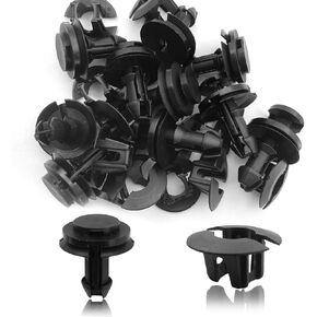 10Pcs Front Air Deflector Retainer Clip & Grommet Compatible with GM GMC Sierra Chevrolet Silverado Saab Hummer 15733971 15733970, black
