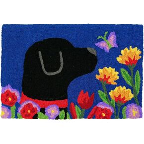 Garden Lab Jellybean Accent Rug with Black Lab Floral Rug 20"x30" Doormat