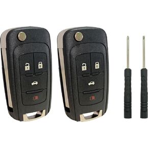 2 Pack Key Fob Cover Case fits for Chevrolet Chevy Equinox Sonic Trax Terrain Flip Keyless Entry Remote Control Car Key Fob Shell (4 Buttons B)