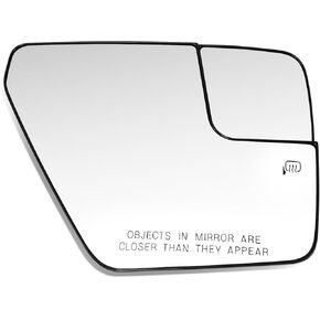 DNA MOTORING Flat Side Mirror Glass Passenger Right Compatible with Ford F150 2021-2024, With Heated Glass With Blind Spot, OEM-MG-0737, FO1325204