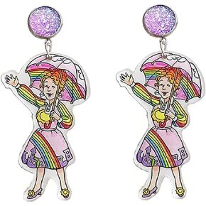 Funny Pencil Book Acrylic Wooden Drop Dangle Earrings for Women Colorful Resin Acrylic Teacher Student Stud Earrings Teachers Appreciation Day Back to School Creative Jewelry Gifts