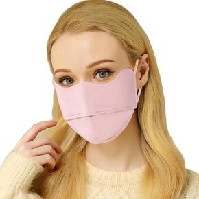 Winter Face Mask, Warm Windproof Half Face Mask, Sun Protection Wind Protection for Winter Outdoor Sports Breathable, Washable Reusable (Pink)