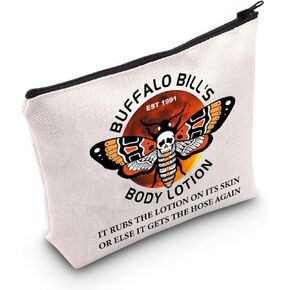 G2TUP Silence Lambs Movie Inspired Gift Hannibal Lecter Fan Makeup Bag Hannibal Cosmetic Bag Horror Movie Lover Gift Zipper Travel Bag (Hannibal Lecter Fan White Bag)