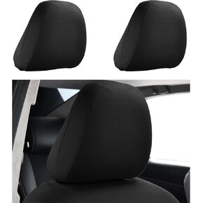 2 PCS Car Seat Head Rest Covers, Durable Automotive Fabric Head Rest Cover Protector, Car Seat Head Rest Covers Suitable for Most Vehicles, Universal Car Accessories (Black)