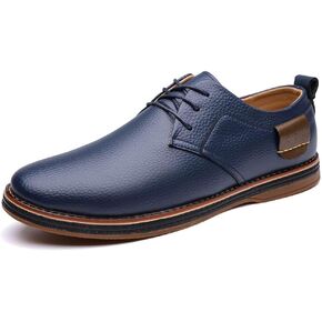 Men's Oxford Shoes Casual Leather Dress Shoes Breathable Lace Up Shoes for Business Office Wear