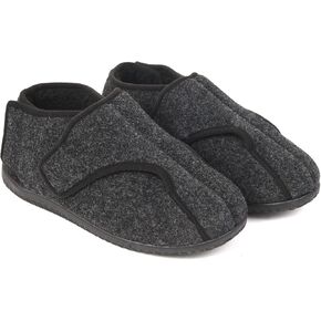 Men's Memory Foam Diabetic Slippers, Extra Wide Adjustable House Shoes for Swollen Feet, Arthritis, Edema, Soft Comfortable Non-Slip Slippers for Indoor and Outdoor Use
