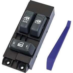 Driver Side Master Window Switch Compatible with Chevy Silverado/GMC Sierra 1500 2500 3500 2-Doors Pickup Truck 1999 2000 2001 2002, Replaces 15047637, Gray Buttons