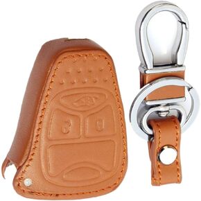 Rpkey Leather Keyless Entry Remote Control Key Fob Cover Case protector Replacement Fit For Aspen PT Cruiser Sebring Avenger Charger Durango Magnum Jeep Commander Grand Cherokee Liberty M3N5WY72XX