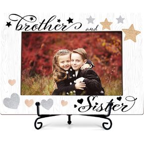Siblings Photo Frame Gifts, Family Frames, Brother And Sister Wooden Picture Frame With Stand, New Sibling Gifts, Newborn Gifts For Little Sister Little Brother Big Sister Big Brother -28