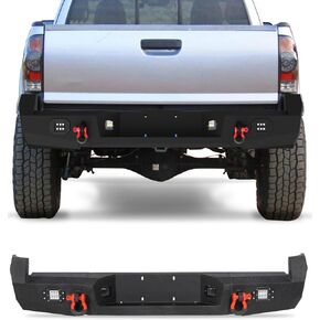 Rear Bumper Fit for 2005-2015 Tacoma Offroad Steel Bumper LED Lights & D-rings