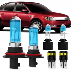 Headlight Bulbs License Plate Lights Fit For Ford Focus 2006-2007, 9007 High Low Beam + H1 Fog Lights Halogen Light Bulb + License Plate Lights, Pack of 6