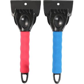 مكشطة الثلج للزجاج الأمامي للسيارة، مكشطة فرشاة الثلج، أداة إزالة الصقيع للنافذة مع مقبض إسفنجي، مكشطة الصقيع للزجاج الأمامي، ملحقات الثلوج الشتوية العالمية لشاحنات السيارات وسيارات الدفع الرباعي (أزرق، أحمر) خالية من الخدش in Kuwait