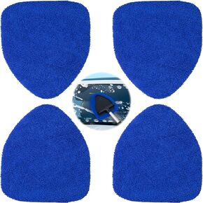 4PCS Car Inside Windshield Cleaning Tool Pads, Blue Microfiber Fabric Bonnets for Windshield Cleaning Tool, Clean Tool Replacement Accessories for Windshields Cleaning