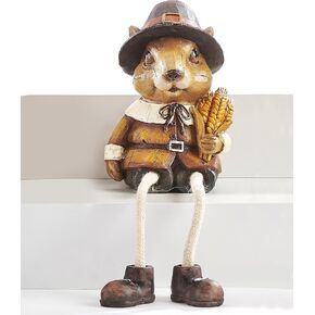 Giftcraft 582293 Harvest Squirrel Shelf Sitter, 4.33-inch Height, Calcium Carbonate and Polyresin