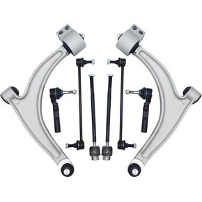 8pcs Lower Control Arm with Ball Joint Assembly, Front Suspension Kits Tie Rods Sway Bar Links Fit for Aura 2007-2009, G6 2005-2010, Malibu 2004-2012 K620179 K620180 K80252 ES800086 EV408