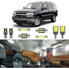 20PCS White LED Interior Light Kit Package for Chevrolet Chevy Tahoe/Suburban, GMC Yukon 2000 2001 2002 2003 2004 2005 2006 + Side Mirror Puddle Lights + License Plate Lights and Install Tool