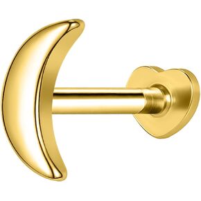 AOEDEJ 1 Pcs Sterling Silver Flat Back Earrings for Cartilage 16G Flat Back Earrings Gold Flat Back Stud Earrings Internally Threaded Earrings for Women in Saudi Arabia