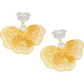 Elegant Dainty Statement Chunky Flower CZ Stud Earrings for Women, Floral Jewelry Accessories Romantic Cool Gifts for Women