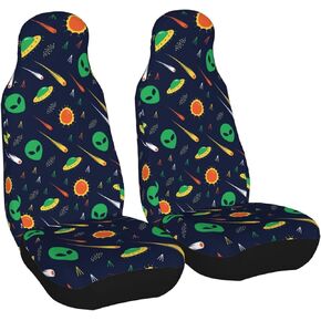 Dujiea Colorful Dog Cat Paw Print Car Front Seat Covers 2 Pcs Universal Auto Seat Covers Front Seats Only, Vehicle Bucket Seat Protectors Fit for Most Car SUV Sedan and Truck