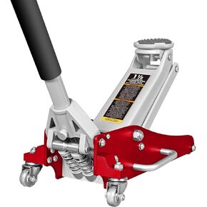 رافعة أرضية سباق تورين هيدروليكية منخفضة الحجم من الألومنيوم والفولاذ مع مضخة رفع سريعة بمكبس مزدوج، سعة 1.5 طن (3000 رطل)، أحمر in Kuwait