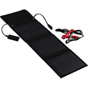 Schumacher Electric SA1658 8W 12V Portable Solar Battery Trickle Charger – for Car, Boat, Motorcycle, and Power Sports Batteries – Water-Resistant – 1.7A USB Port