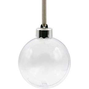 Creative Hobbies Clear Acrylic Photo Ornament Ball, 80mm (3.15 Inch), with Silver Cap and Hanger Cord | 6 Pack