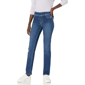 reCreation Women's Misses Pull on Flexi-fit Straight Leg Jean, Blue
