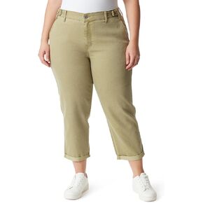 Jessica Simpson Women's Mika Bestie Chino Slim Ankle with Adjustable Waistband Plus