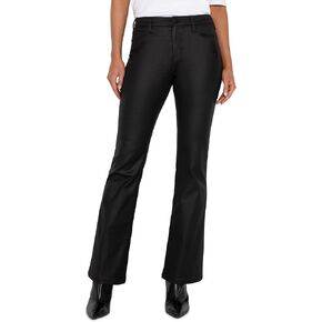 Liverpool Los Angeles Women's Lucy Bootcut Mid Rise Coated Black Denim in Coated Black, Coated Black, Size: 10, Inseam: 32