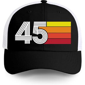 80th Birthday Gifts - 80th Birthday Gifts for Men Women - 1945 Birthday Decorations for Men Women - 80 Years Old Gifts Retro Trucker Hat Black
