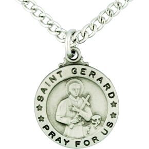 Round St. Gerard Majella Medal with Prayer Card