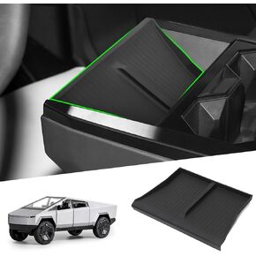 SMABEE Center Console Wireless Charging Protective Mat for 2024 2025 Tesla Cybertruck Accessories Silicone Protection Pad Anti-Dust Interior Black