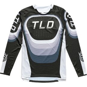 Troy Lee Designs Long Sleeve Sprint Adult Mountain Bike BMX Jersey, Reverb Black, Large