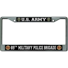 U.S. Army 89th Military Police Brigade Chrome License Plate Frame