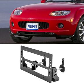 Grille License Plate Holder Front Mount Bracket All-Around Adjustable Without Drilling Compatible with Mazda 5 6 RX7 Fit Miata CX-5 MX-5 etc