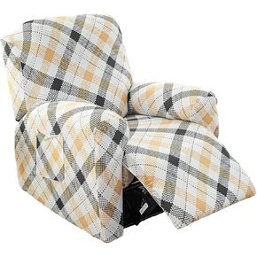 KRFOONN Stretch Recliner Slipcovers Printed Sofa Cover 4-Piece Lazy Boy Chair Covers Non Slip Reclining Furniture Protector Recliner Chair Cover with Storage Pocket for Living Room, Christmas01