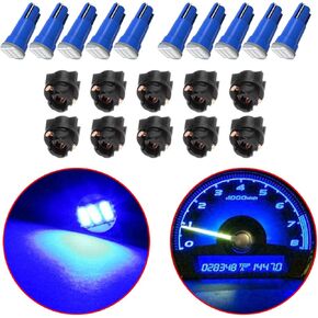 10-Pack T5 LED Bulb, Super Blue 74 73 2723 70 37 2721 Wedge Led Bulb Light,PC74 Twist Sockets Replacement Dash Dashboard Lights Instrument Panel Cluster LED Lamps
