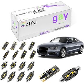 ZIYO ZPL1512 - (14 Bulbs) LED Interior Light Kit Replacement for AUDI A5 S5 RS5 (2door) 2006-2016, Xenon White Dome Light Bulbs Upgrade Error Free