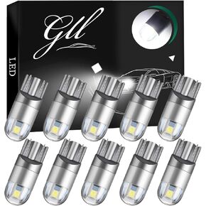 GLL 194 T10 Bulbs Super Bright Light Led 2825 W5W 175 168 Bulb for Car Interior Dome Map Door Dashboard Trunk Courtesy License Plate Lights White (10 PCS)