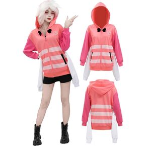 C-ZOFEK Angel Cosplay 4 Sleeves Hoodie Sweatshirt Zip Up Costume Full Set Outfit for Women