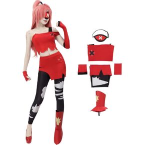 DAZCOS Cherri Bomb Cosplay Costume for Women With Gloves Eye Mask Shoes Cover Full Set Outfit for Halloween