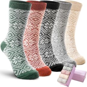 SISOSOCK Fuzzy Socks for Women Cozy Soft Warm Socks Casual Home Sleep Comfy Socks 5 Pack Winter Socks Gifts for Women