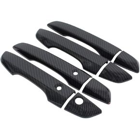 NewYall Carbon Fiber Exterior Door Handle Covers for Honda Civic 2016-2021 Outer Front Rear Left Driver and Right Passenger Side with Smart Keyhole