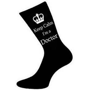 Mens Black Keep Calm i'm a Doctor Socks