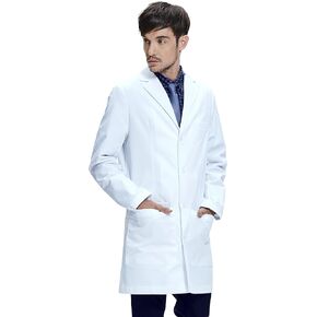 Dr. James 100% Cotton Premium Lab Coat for Men, Smartphone & Tablet Pockets, Tailored Fit, Button Closing, 38" Length