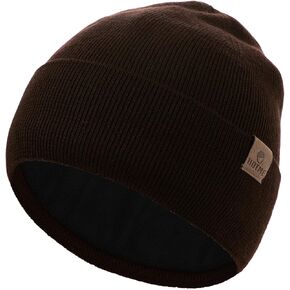 100% Merino Wool Beanie Hat for Women, Fleece Lined Pure Wool Ribbed Knit Warm Winter Cuffed Cap