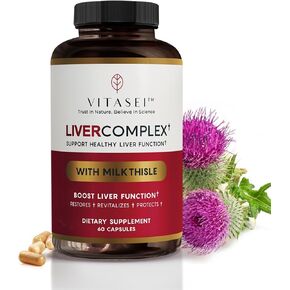 Liver Cleanse Detox & Repair, Liver Complex W/Milk Thistle Extract, Garcinia, Curcumin C3, Support Herbal Dietary Supplement, Detox Formul for Women & Men, 60 Capsules