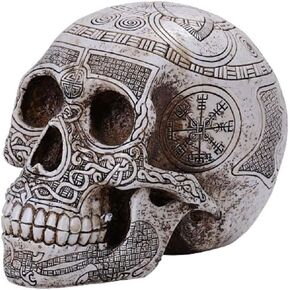 Pacific Giftware PT Viking Skull Resin Figurine Tabletop Statue